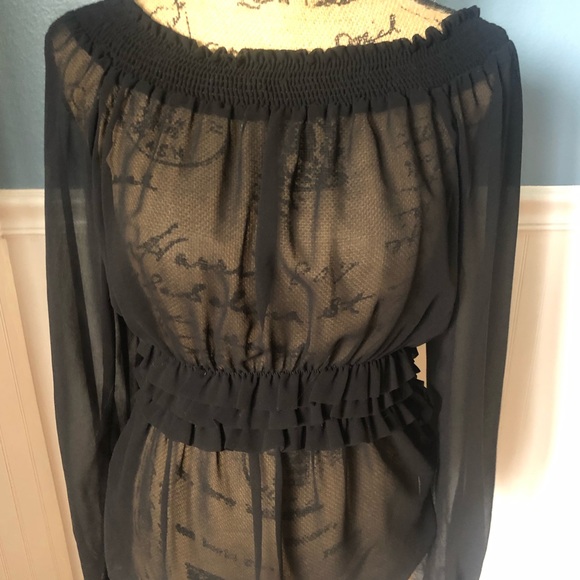 Beautiful black blouse. See-through - Picture 1 of 5